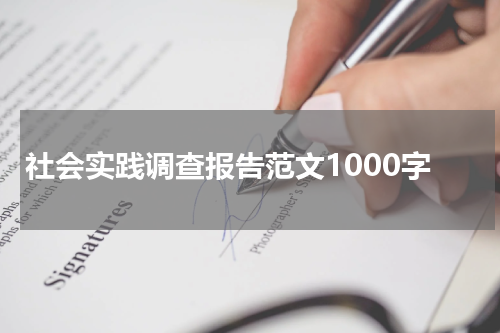 社会实践调查报告范文1000字