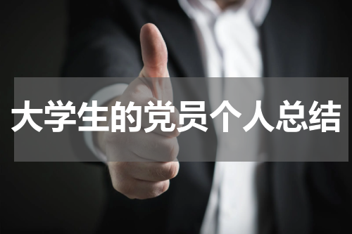 大学生的党员个人总结