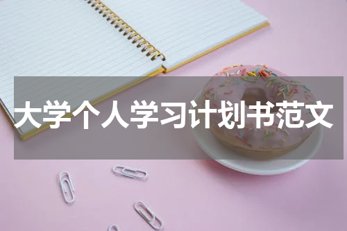 大学个人学习计划书范文