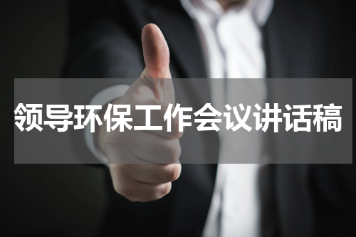 领导环保工作会议讲话稿