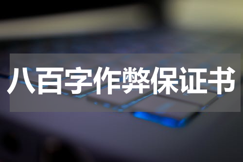 八百字作弊保证书