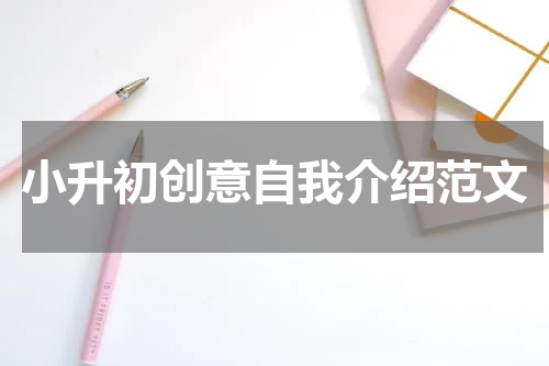 小升初创意自我介绍范文