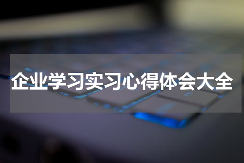 企业学习实习心得体会大全