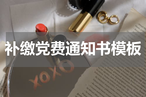补缴党费通知书模板
