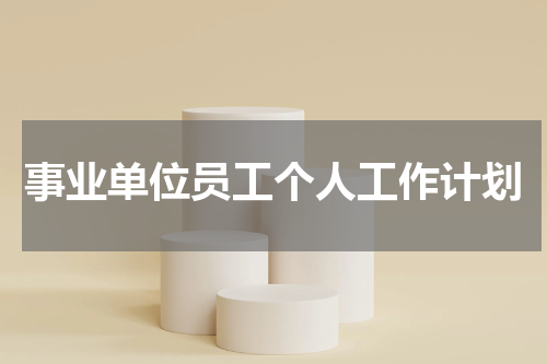 事业单位员工个人工作计划