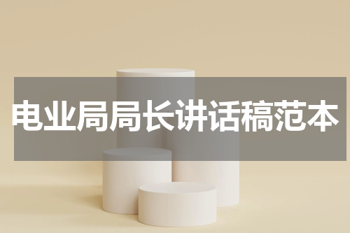 电业局局长讲话稿范本