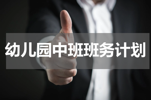 幼儿园中班班务计划