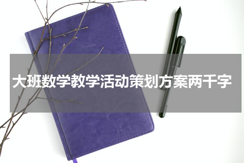 大班数学教学活动策划方案两千字