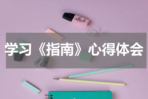 学习《指南》心得体会