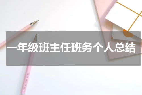 一年级班主任班务个人总结