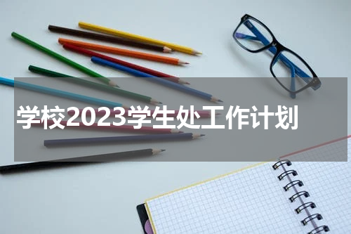 学校2023学生处工作计划