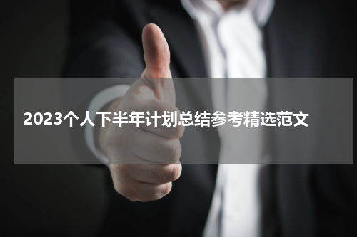 2023个人下半年计划总结参考精选范文