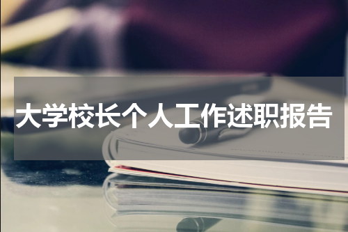 大学校长个人工作述职报告