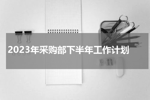 2023年采购部下半年工作计划