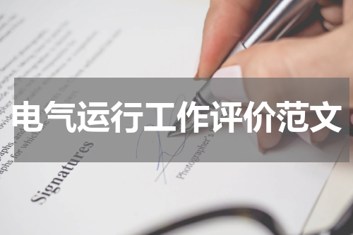 电气运行工作评价范文