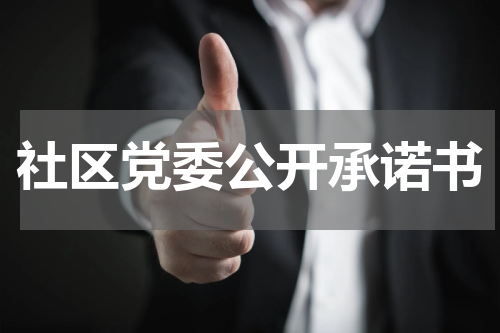 社区党委公开承诺书