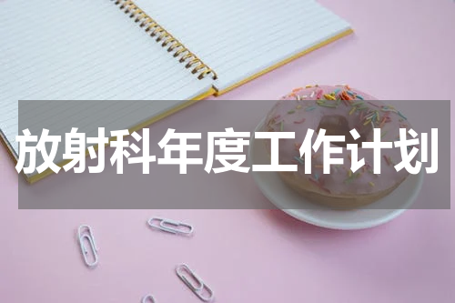 放射科年度工作计划