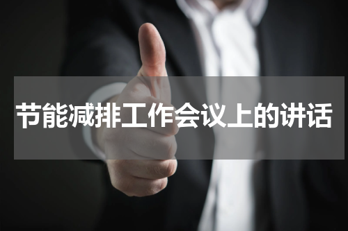 节能减排工作会议上的讲话