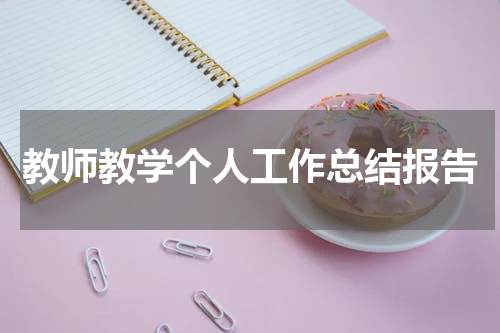 教师教学个人工作总结报告