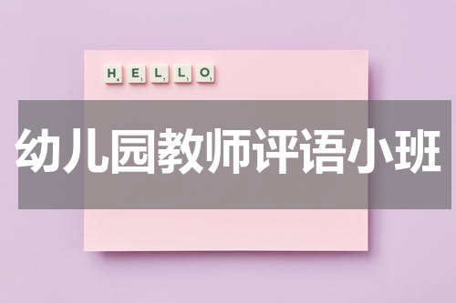 幼儿园教师评语小班