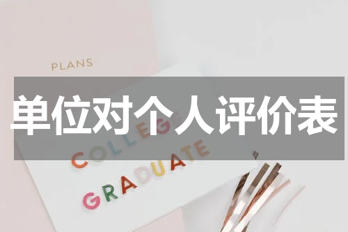单位对个人评价表