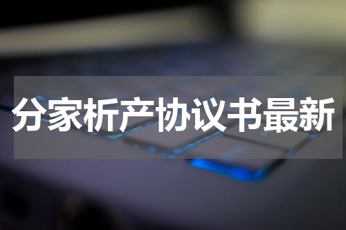 分家析产协议书最新