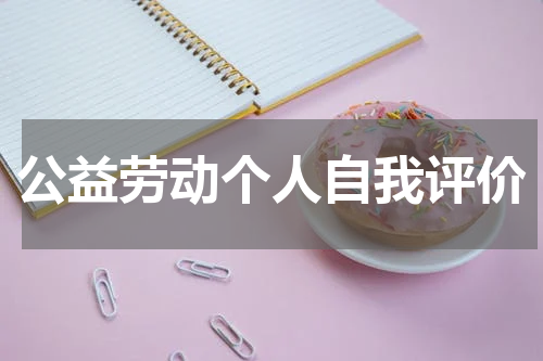 公益劳动个人自我评价