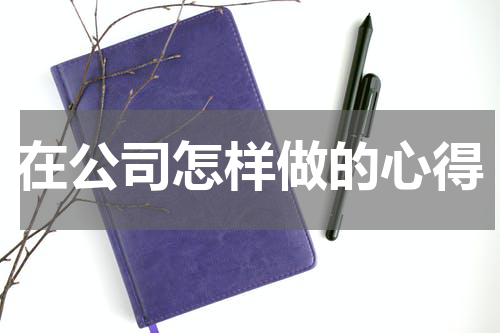 在公司怎样做的心得