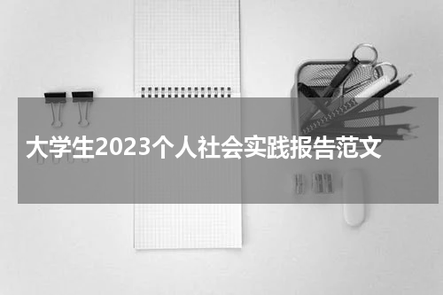 大学生2023个人社会实践报告范文