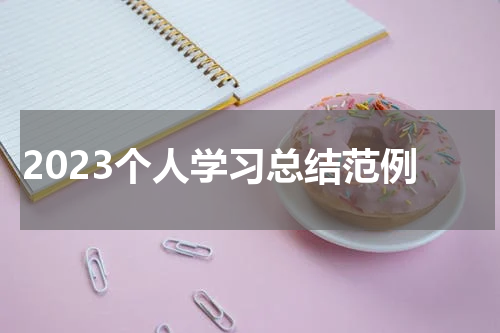 2023个人学习总结范例