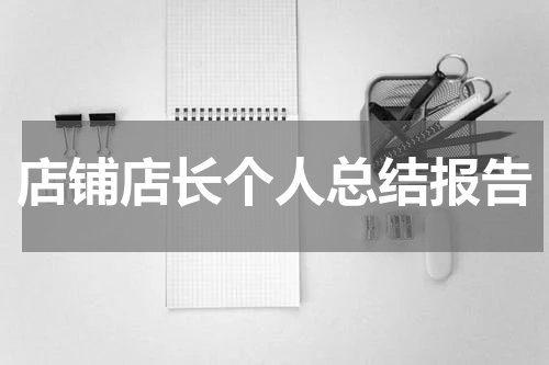 店铺店长个人总结报告