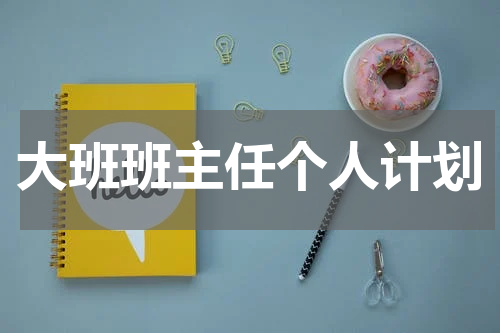 大班班主任个人计划