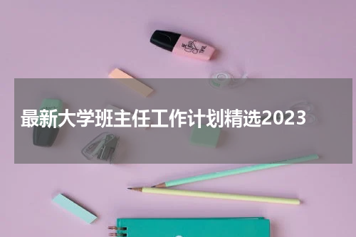 最新大学班主任工作计划精选2023