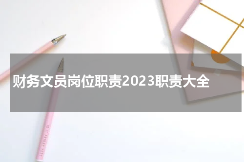 财务文员岗位职责2023职责大全