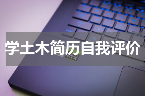 学土木简历自我评价