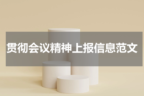 贯彻会议精神上报信息范文