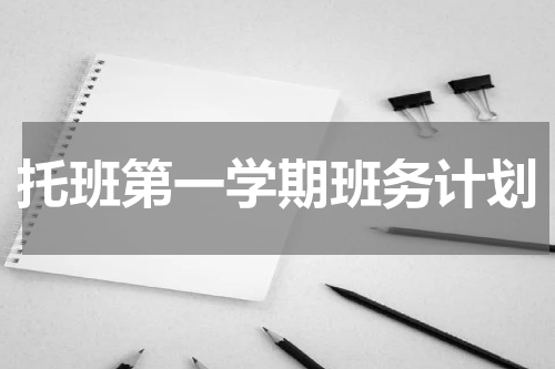 托班第一学期班务计划